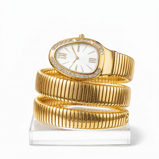 Snake Wrap Watch White Dial