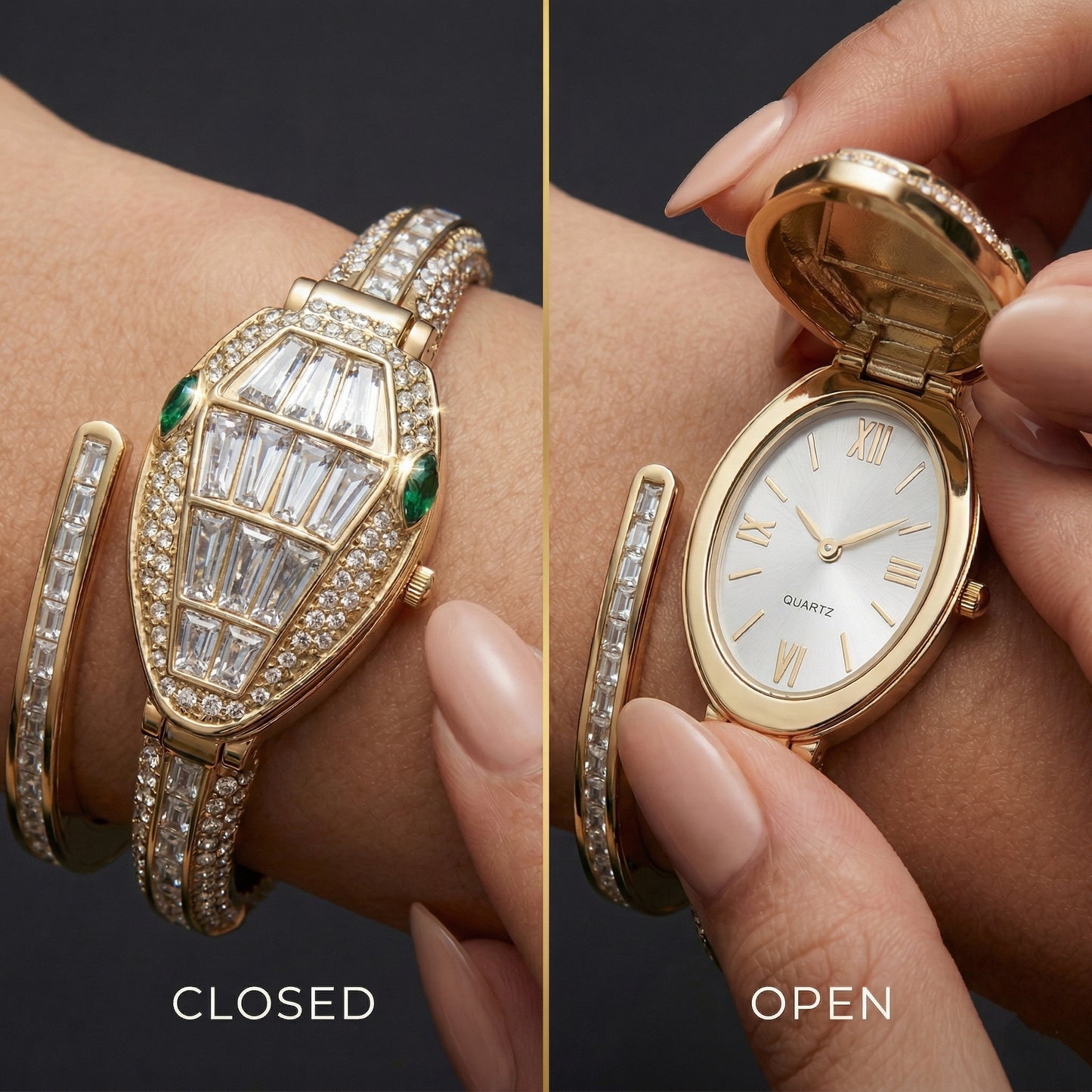 White Bracelet Snake Watch Suitable for Medium Wrists