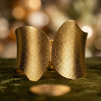 2-in-1 Open Cuff Hammered Bracelet