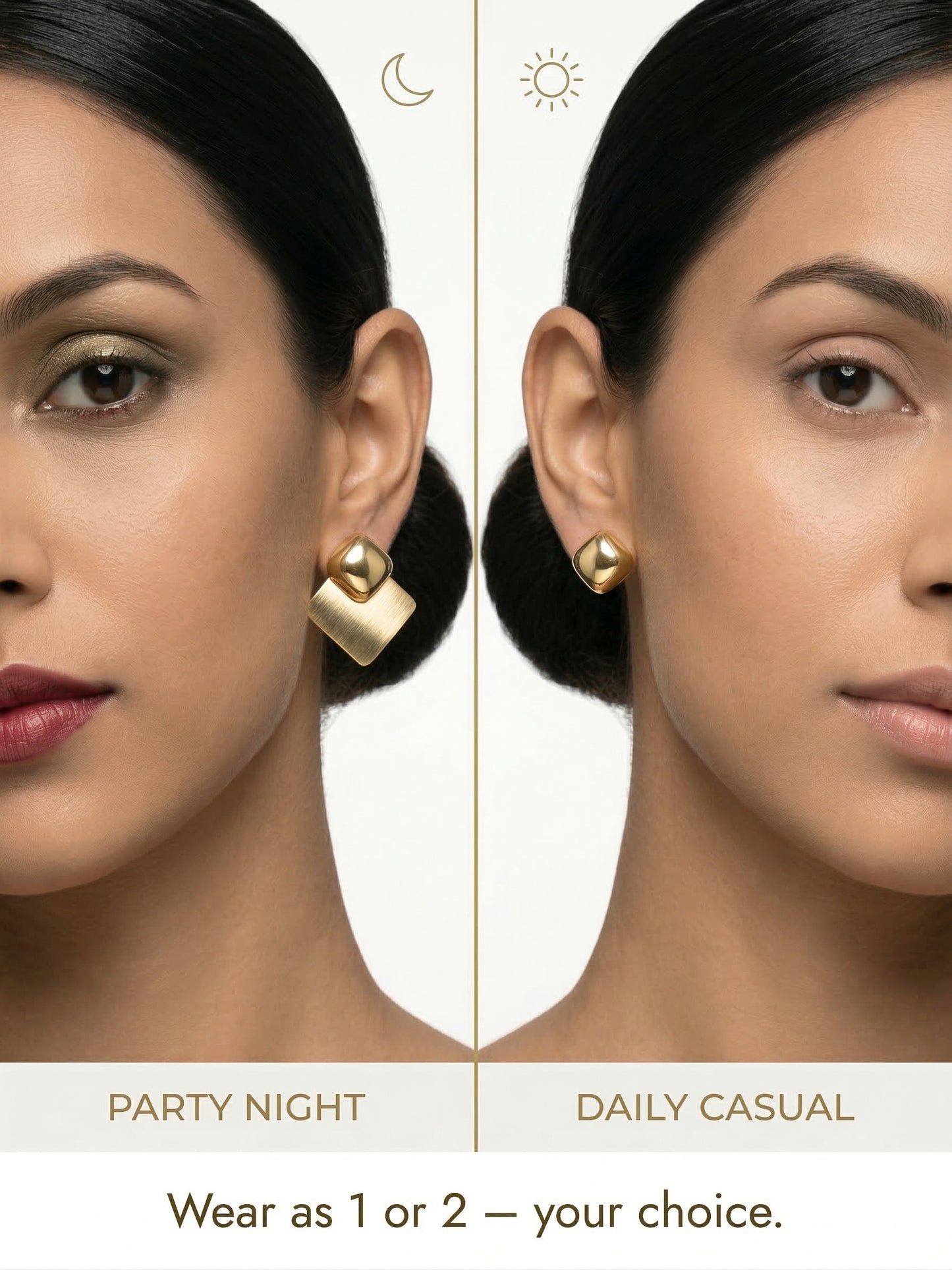 Convertible Geometric Design Earrings