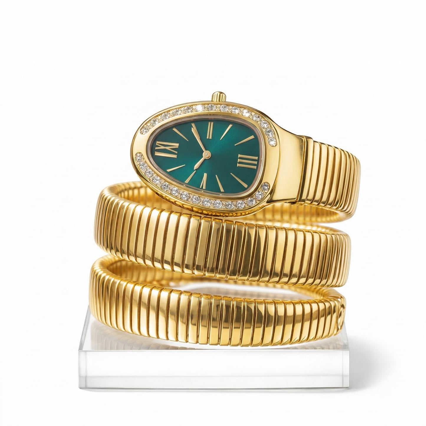 Snake Wrap Watch Green Dial