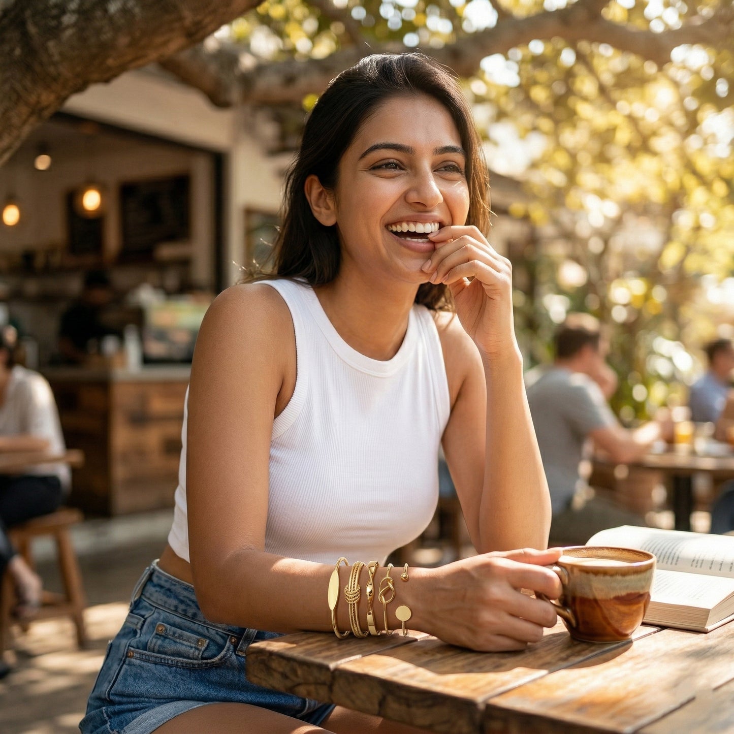 Gold Plated Bangle Bracelet Stack Combo of 5