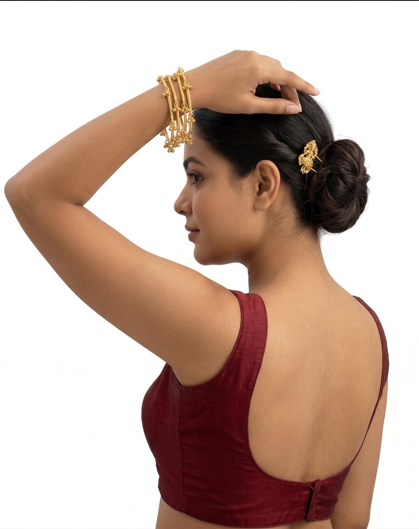 Gold Ghungroo Kashmiri Bangles  (Set of 4)