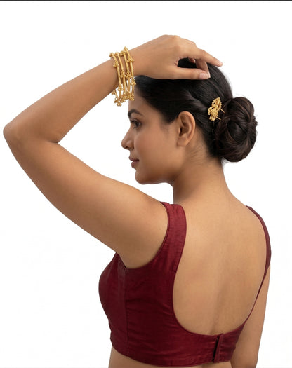 Gold Ghungroo Kashmiri Bangles  (Set of 4)