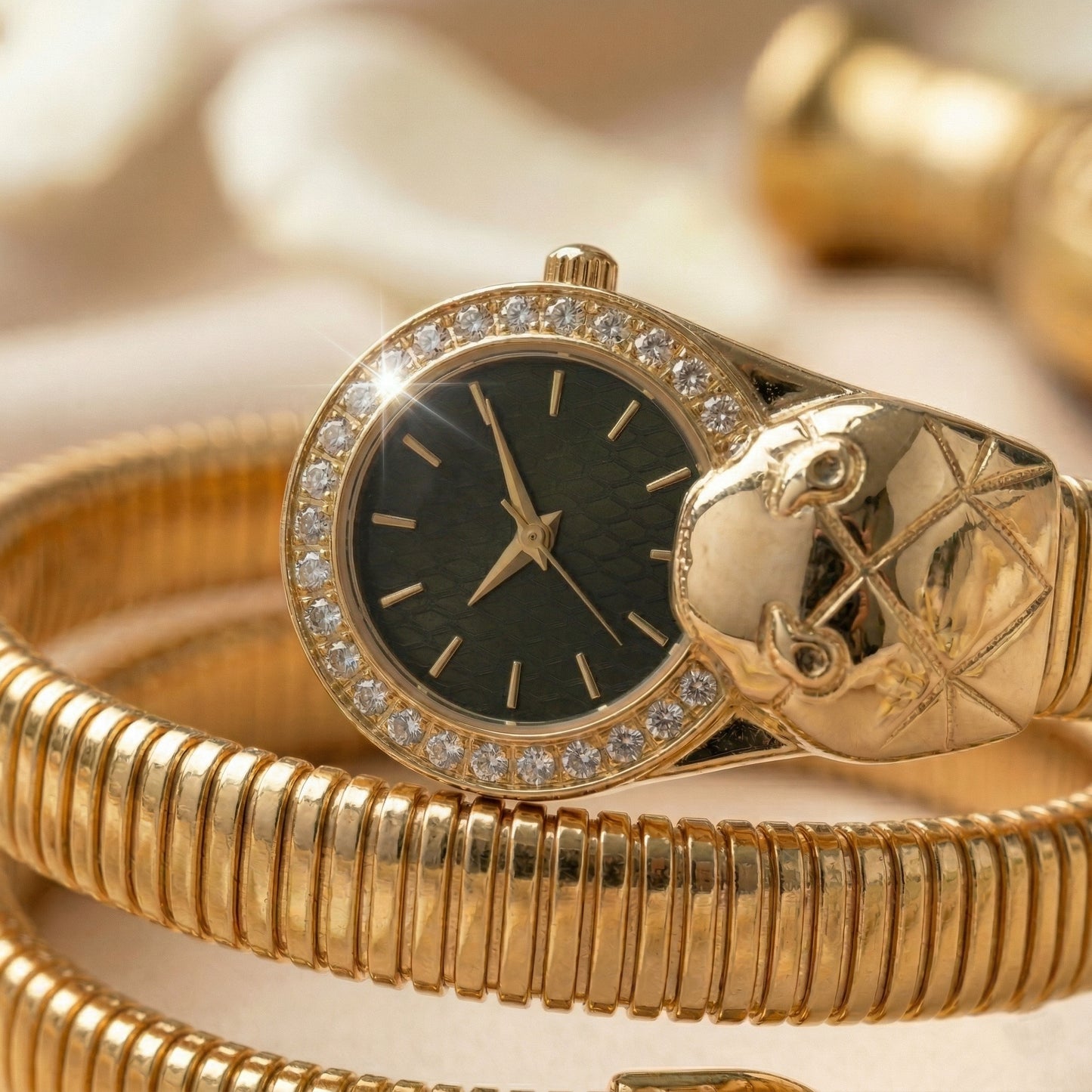 Serpenti Black Dial Watch