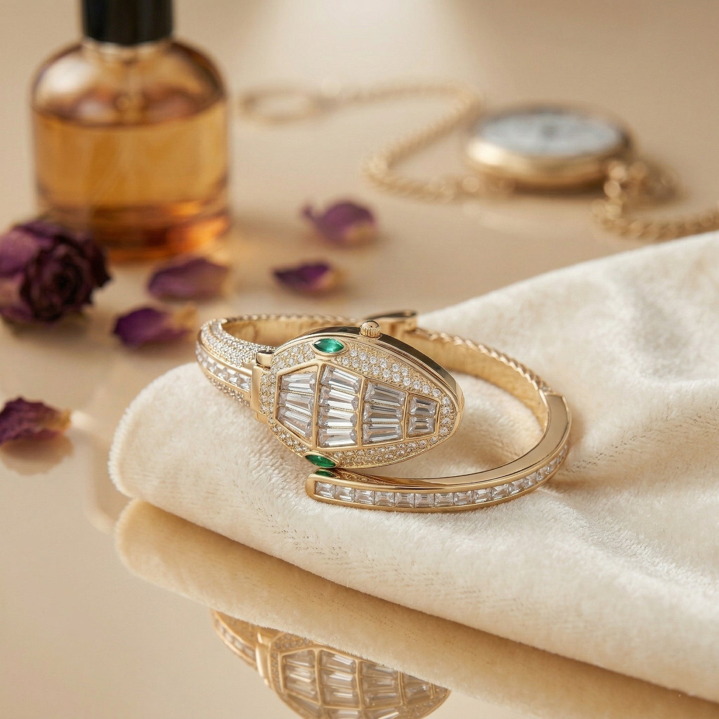 White Bracelet Snake Watch Suitable for Medium Wrists