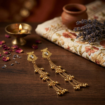 Handcrafted Kundan Stud Kashmiri Earrings