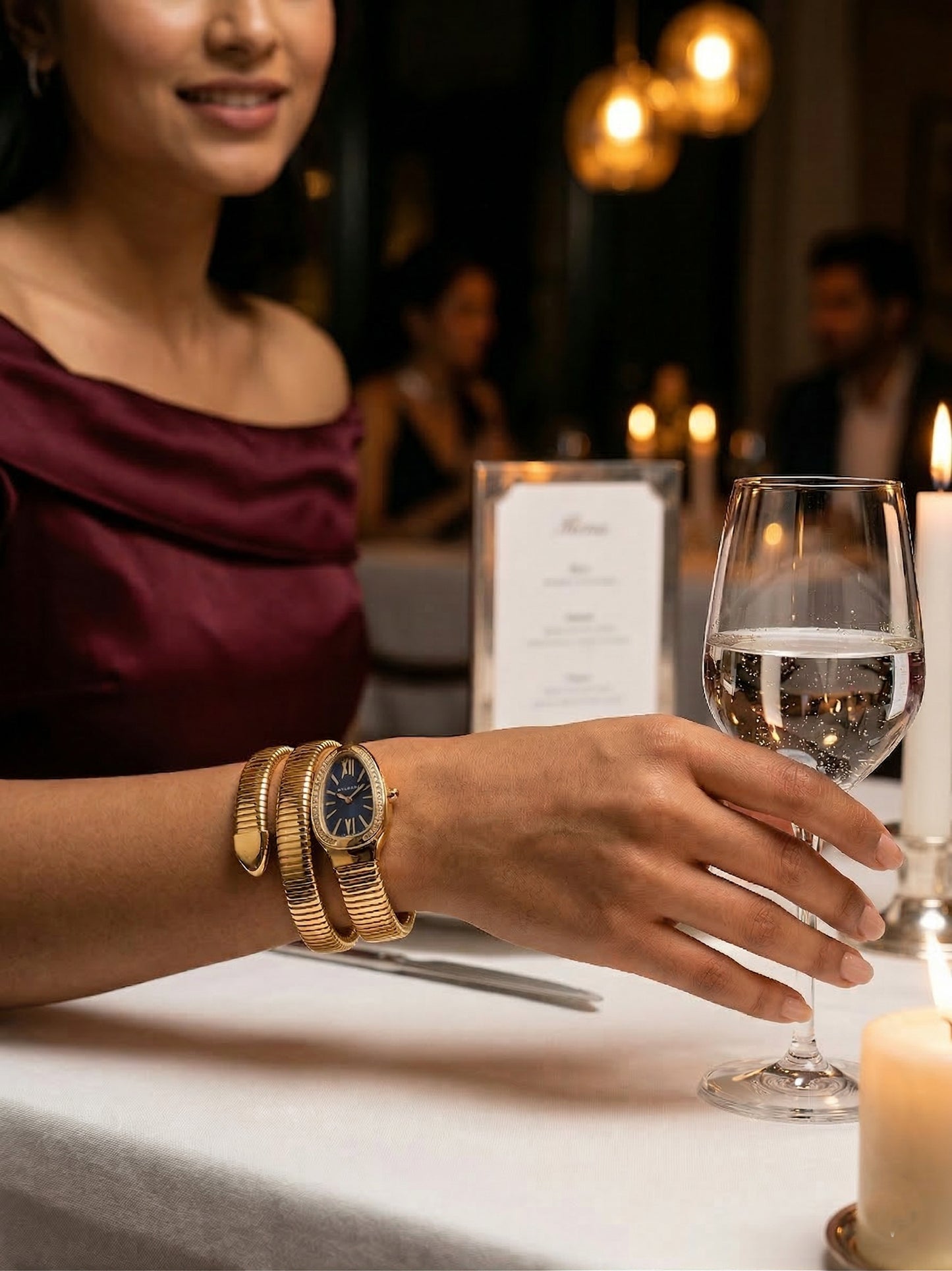 Snake Wrap Watch Black Dial