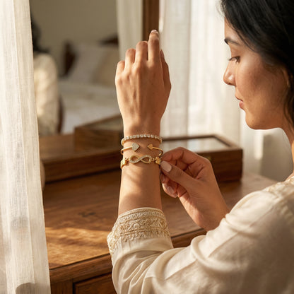 Gold Plated Infinity Bracelet Stack Combo of 3