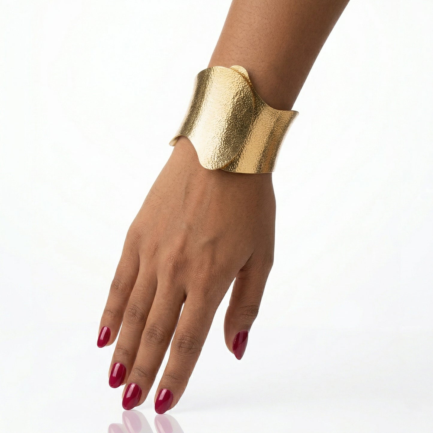 2-in-1 Open Cuff Hammered Bracelet