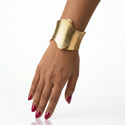 2-in-1 Open Cuff Hammered Bracelet