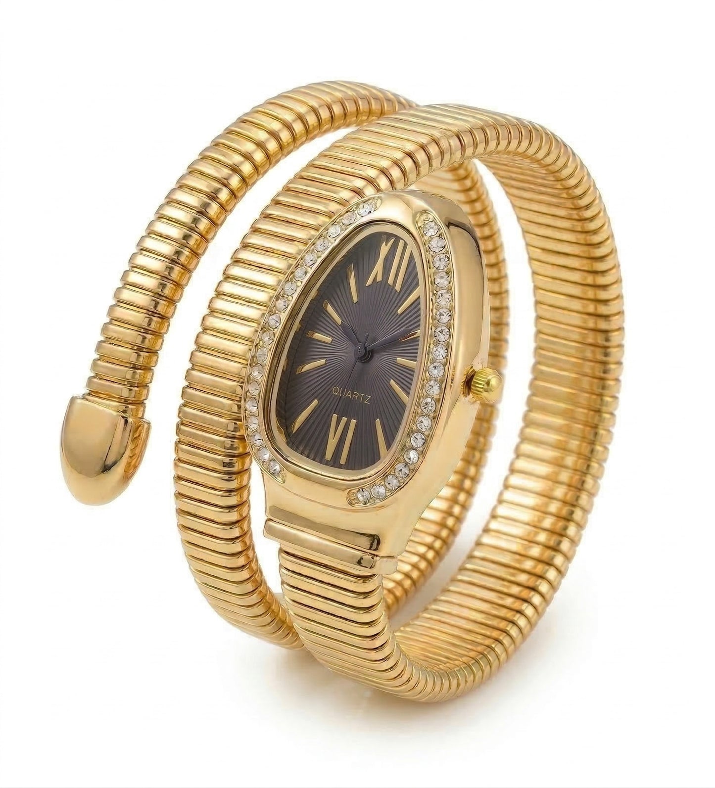 Snake Wrap Watch Black Dial