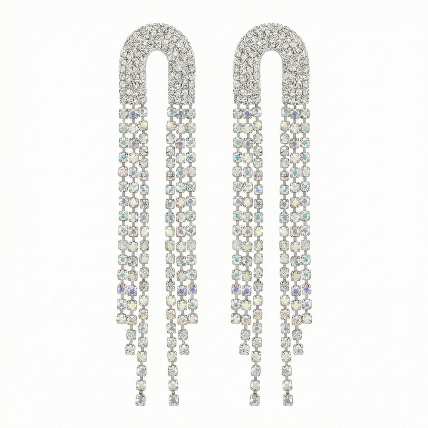 Silver Fringe Tassel Earrings