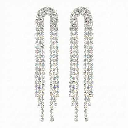 Silver Fringe Tassel Earrings