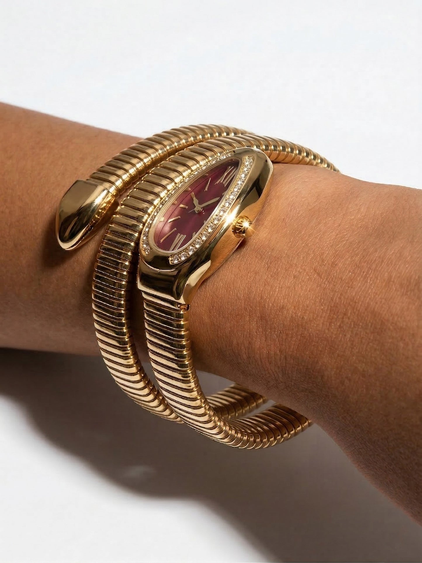 Snake Wrap Watch Maroon Dial