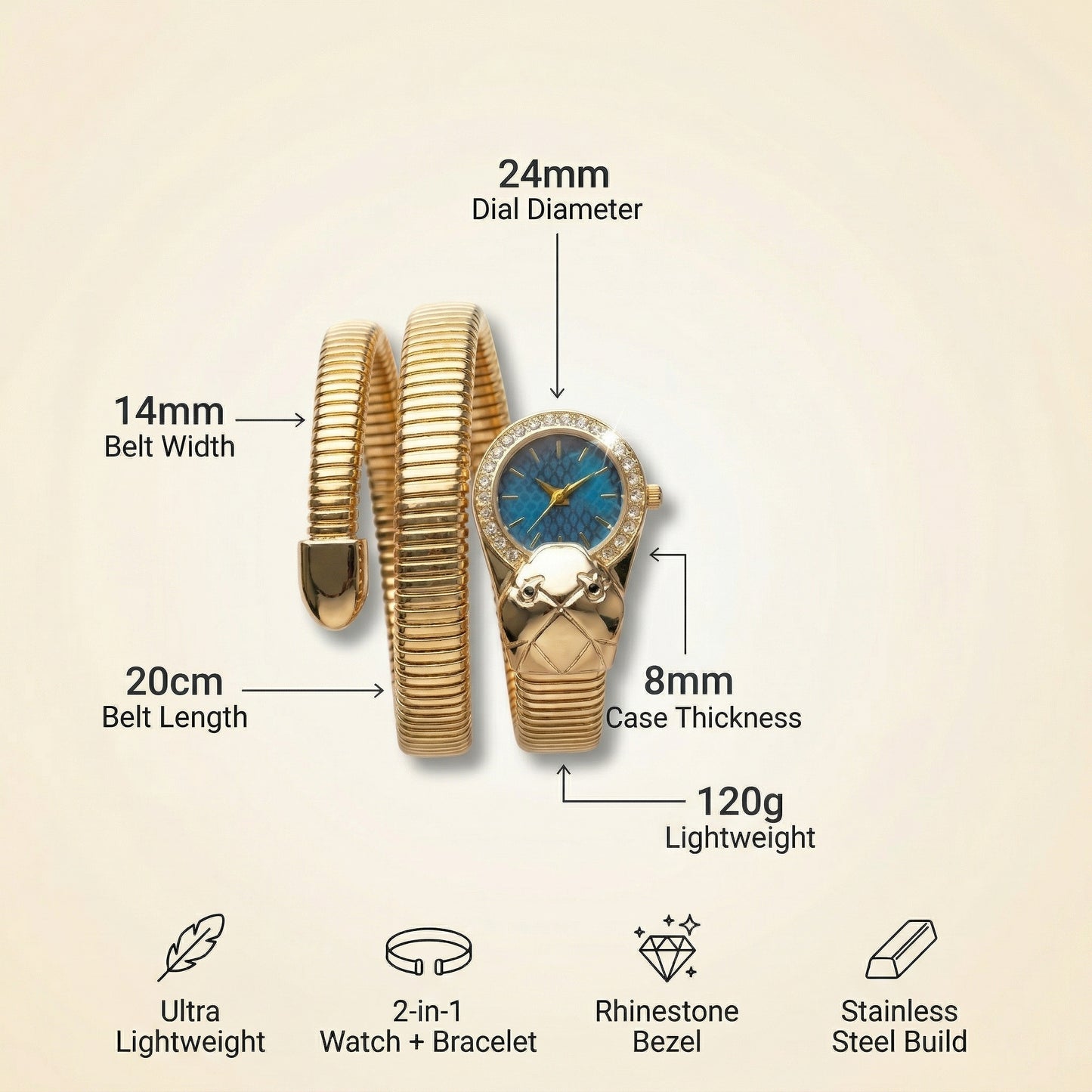 Serpenti Turquoise Dial Watch