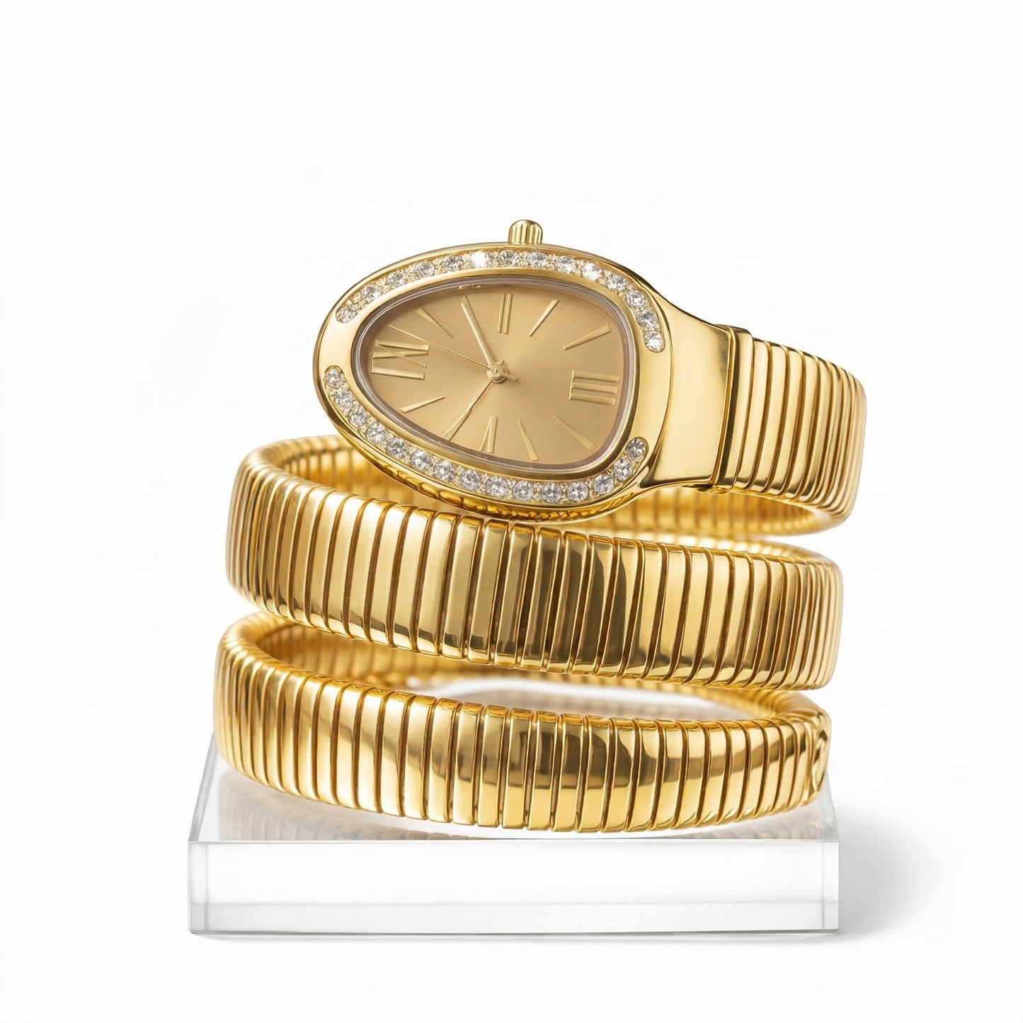 Snake Wrap Watch Gold Dial