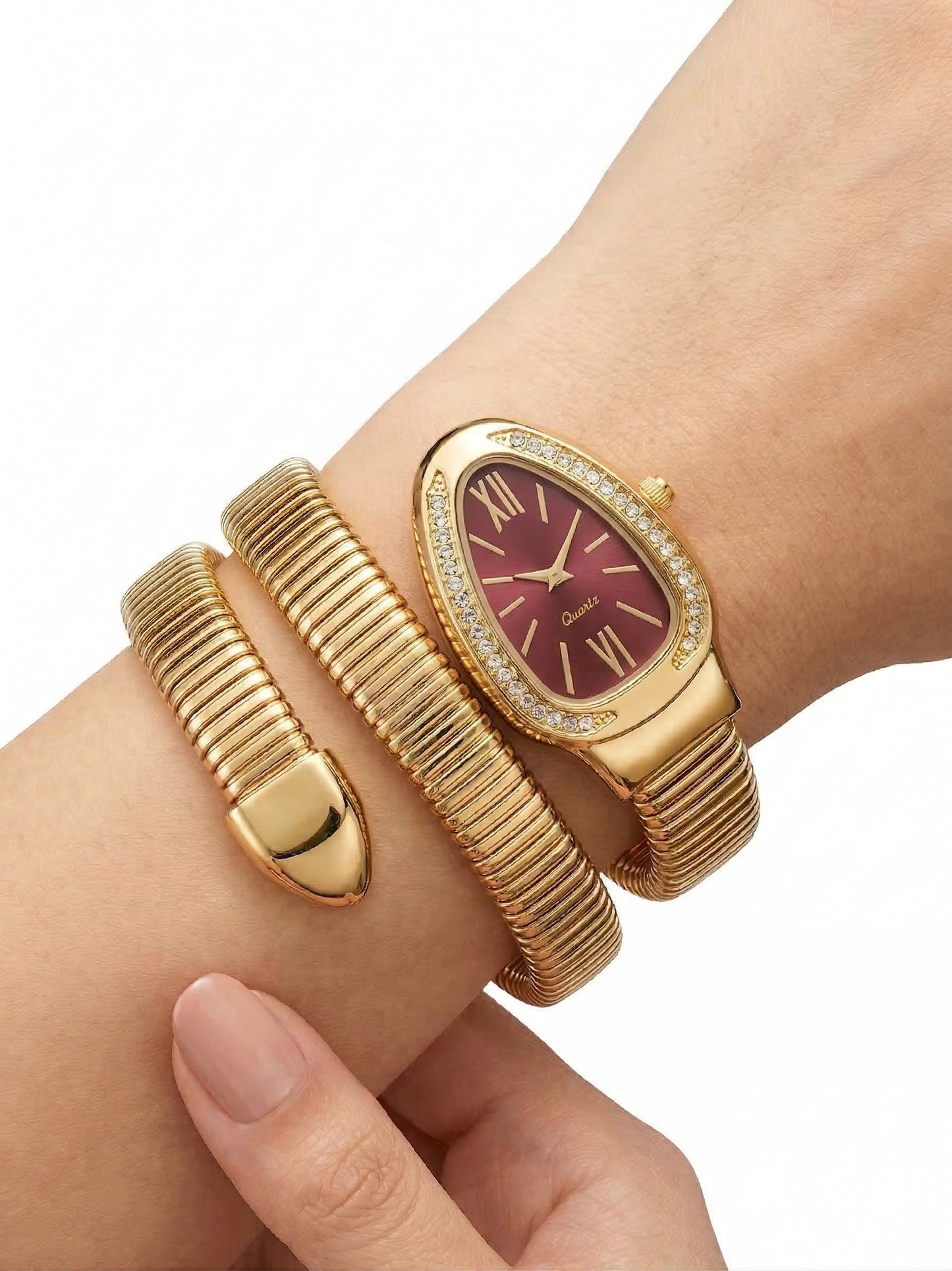Snake Wrap Watch Maroon Dial