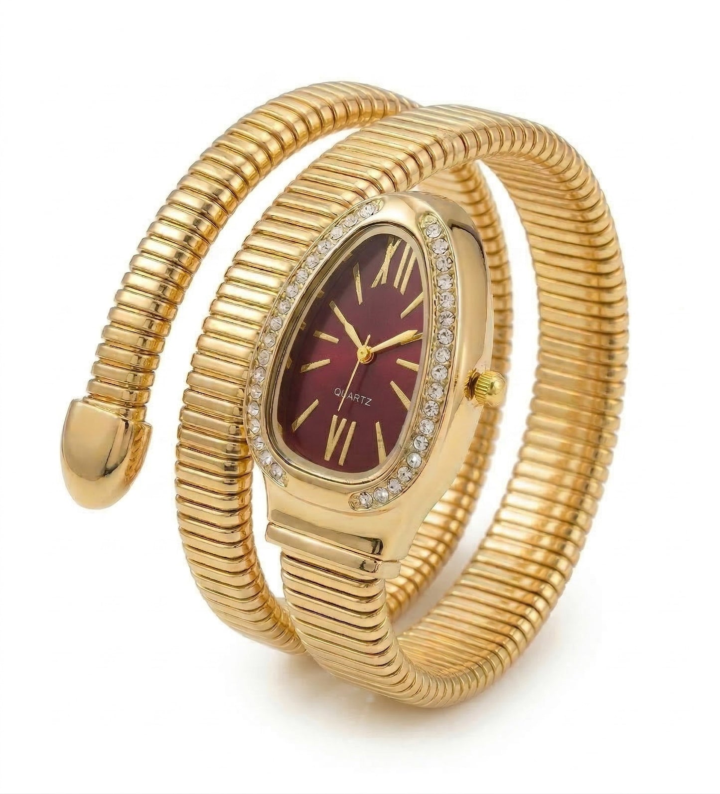 Snake Wrap Watch Maroon Dial