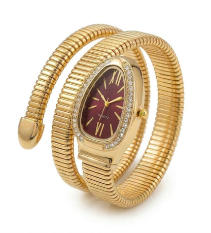 Snake Wrap Watch Maroon Dial