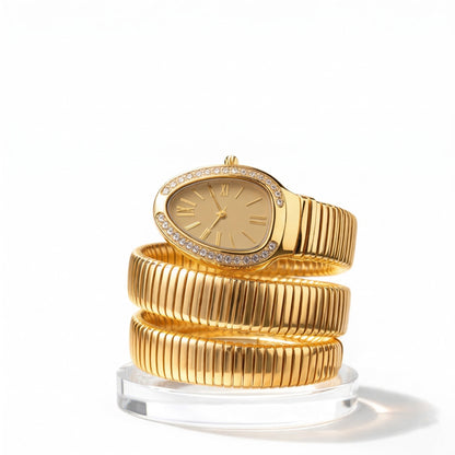 Snake Wrap Watch Gold Dial