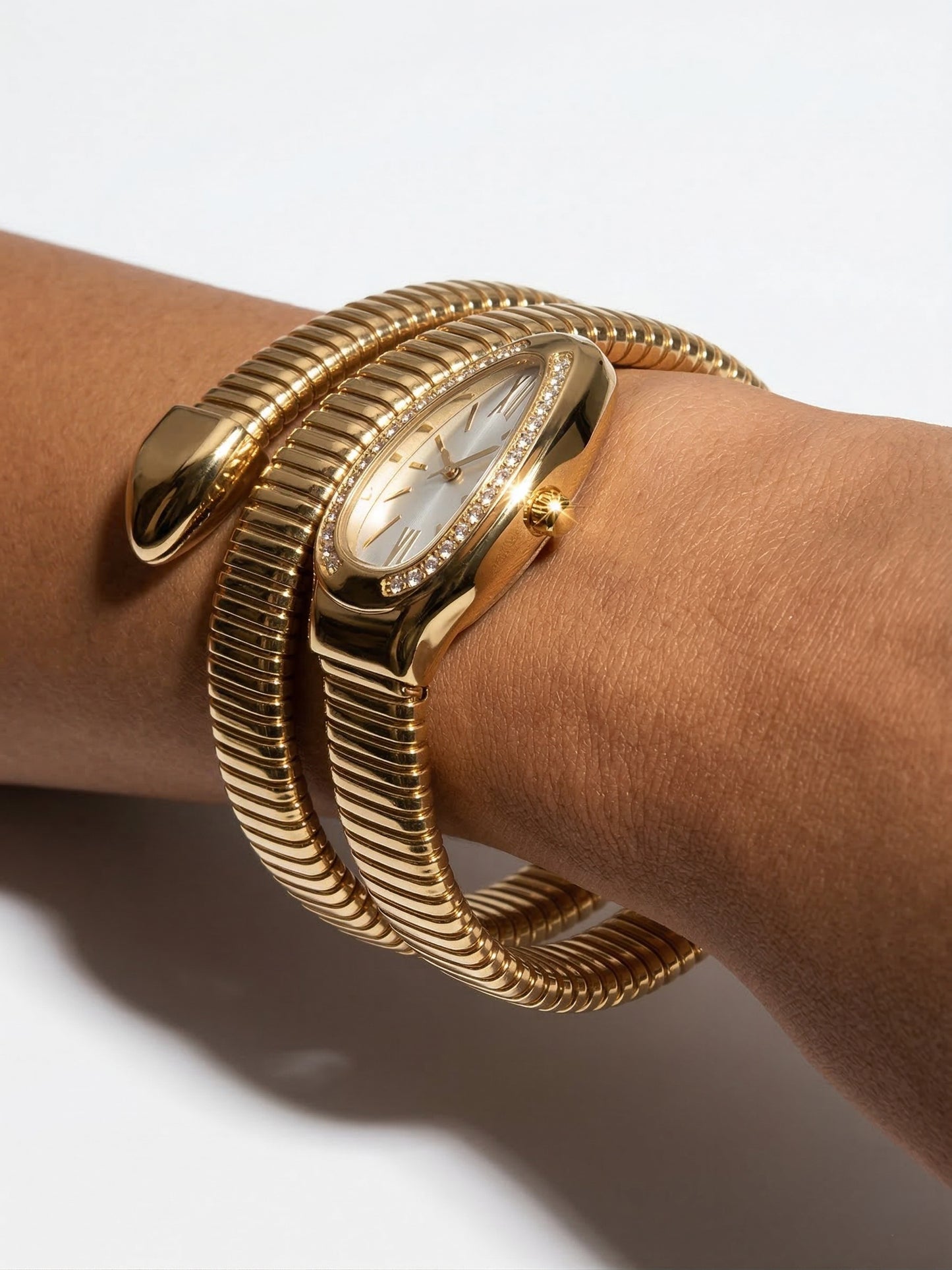 Snake Wrap Watch White Dial