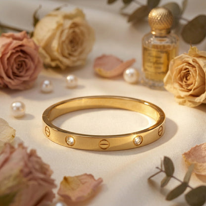 SparkleLock Gold Bangle Bracelet
