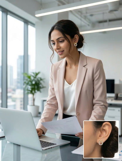 Bow Pearl Diamond Hoop Earring