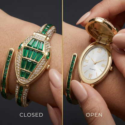 Green Bracelet Snake Watch Suitable for Medium Wrists