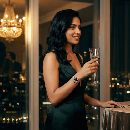 Black Bracelet Snake Watch Suitable for Medium Wrists