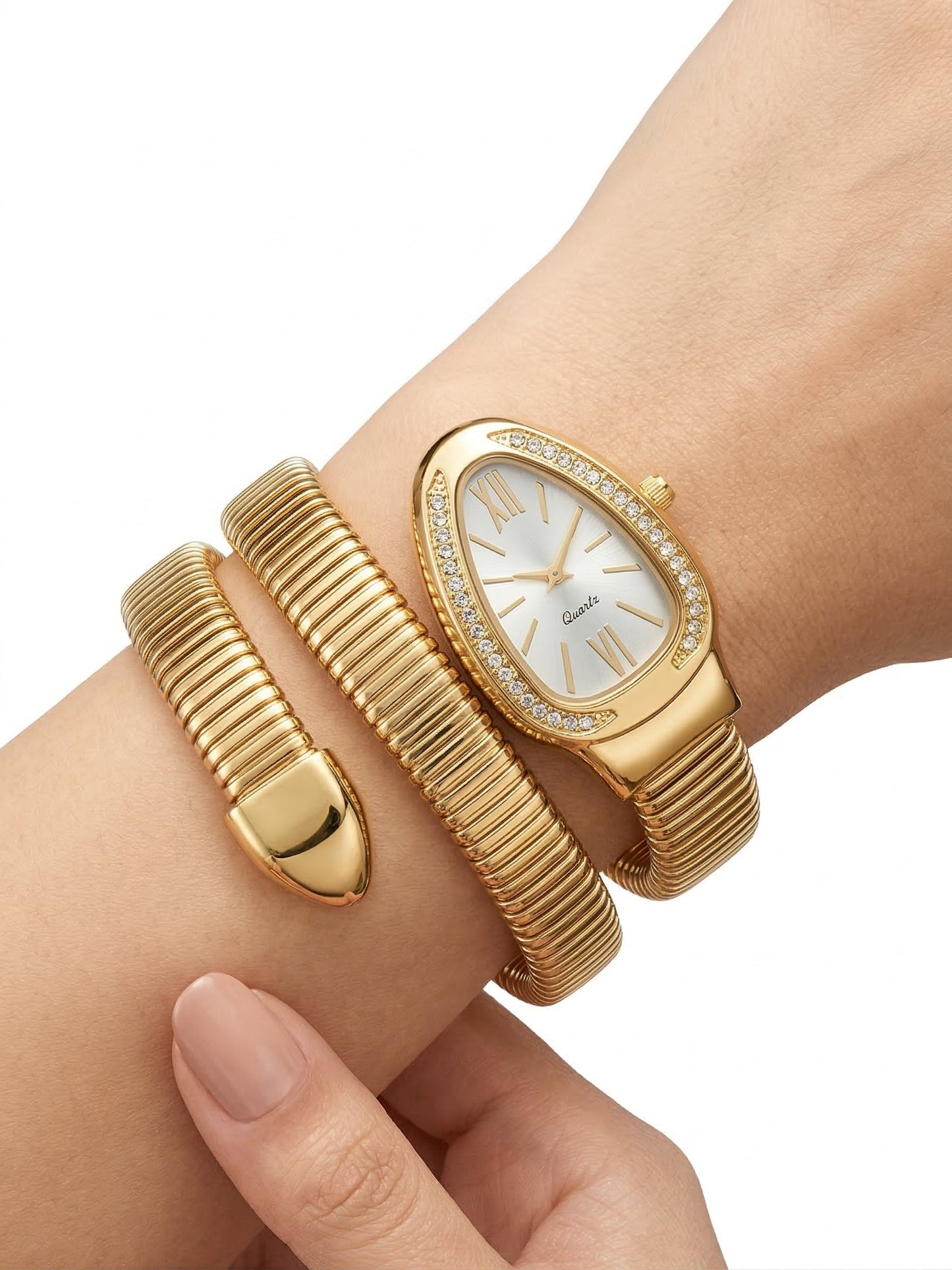 Snake Wrap Watch White Dial