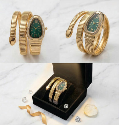 Snake Wrap Watch Green Dial