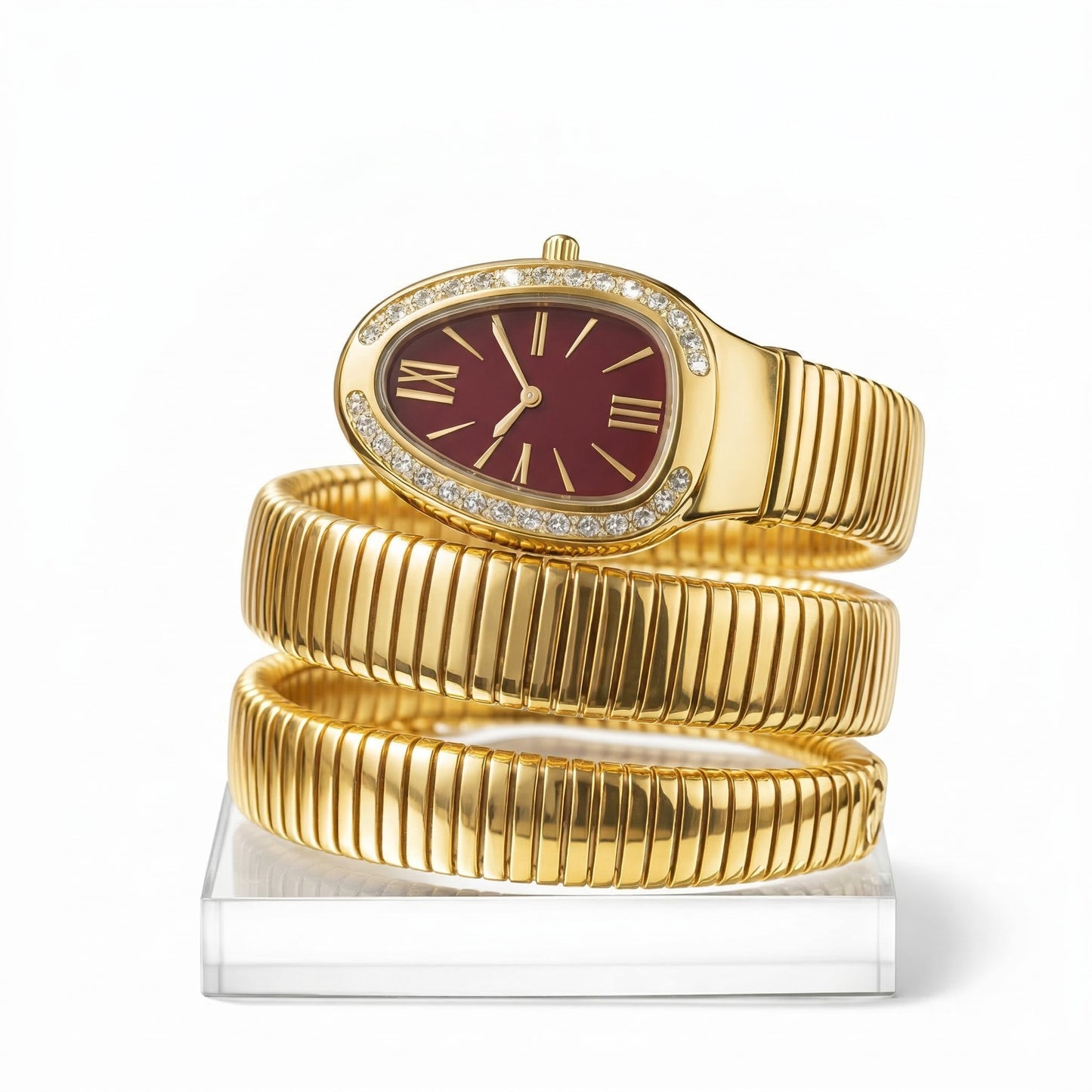 Snake Wrap Watch Maroon Dial