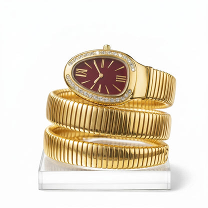 Snake Wrap Watch Maroon Dial
