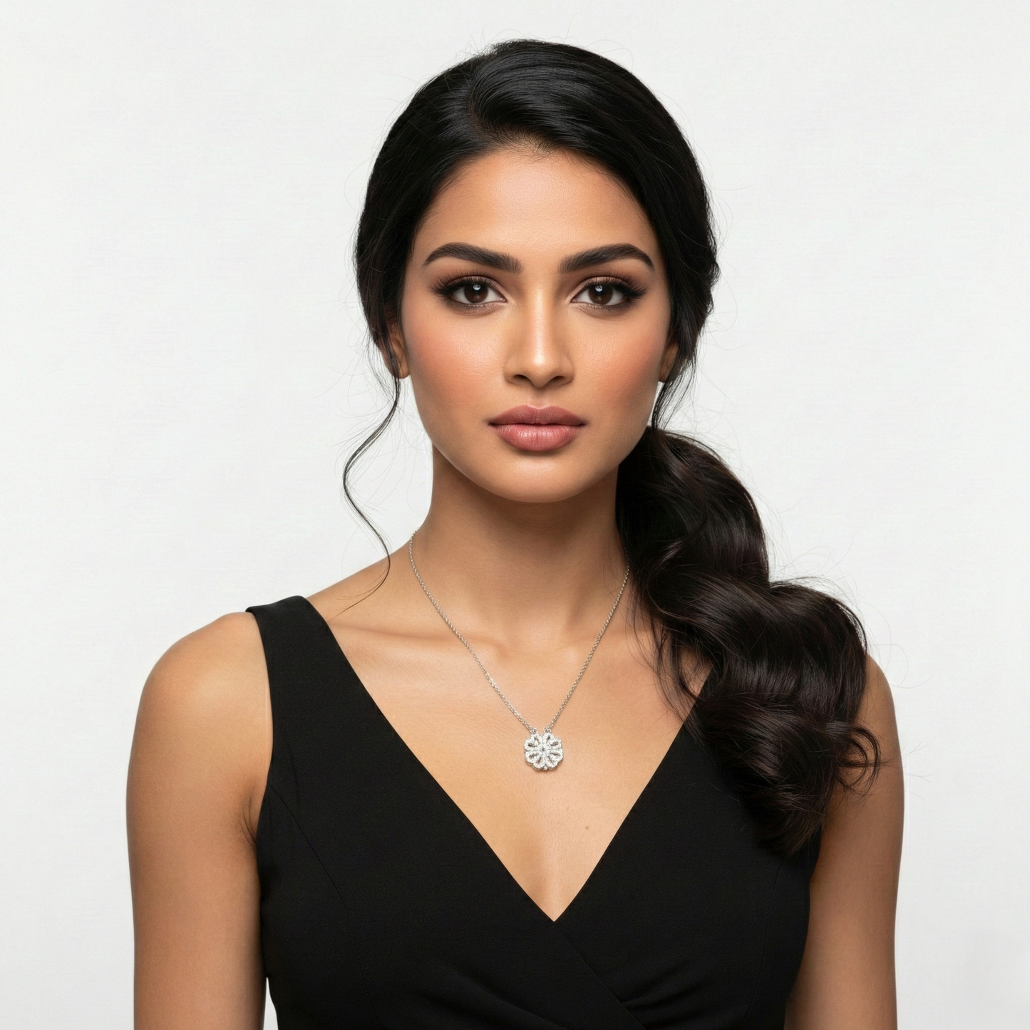 Convertible Heart Cluster Necklace - Silver