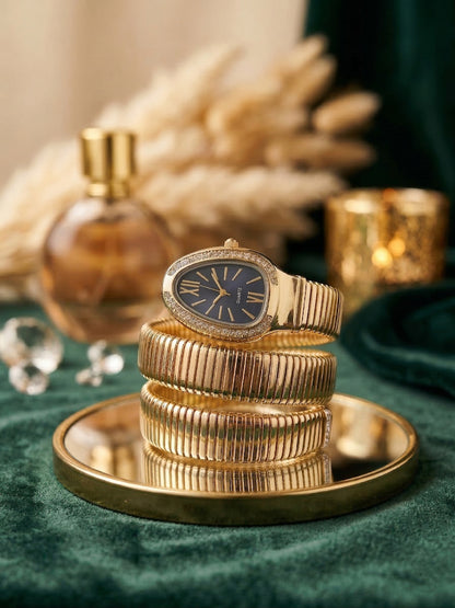 Snake Wrap Watch Black Dial