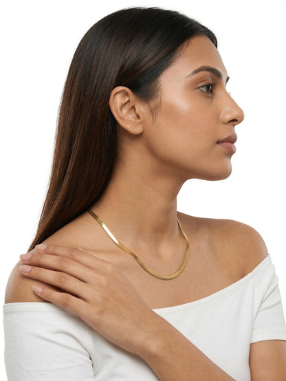 Herringbone Flat Chain Choker Necklace