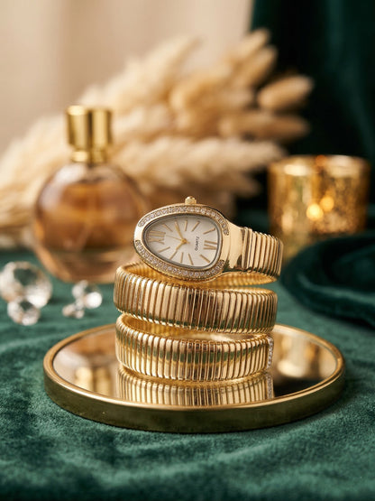 Snake Wrap Watch White Dial