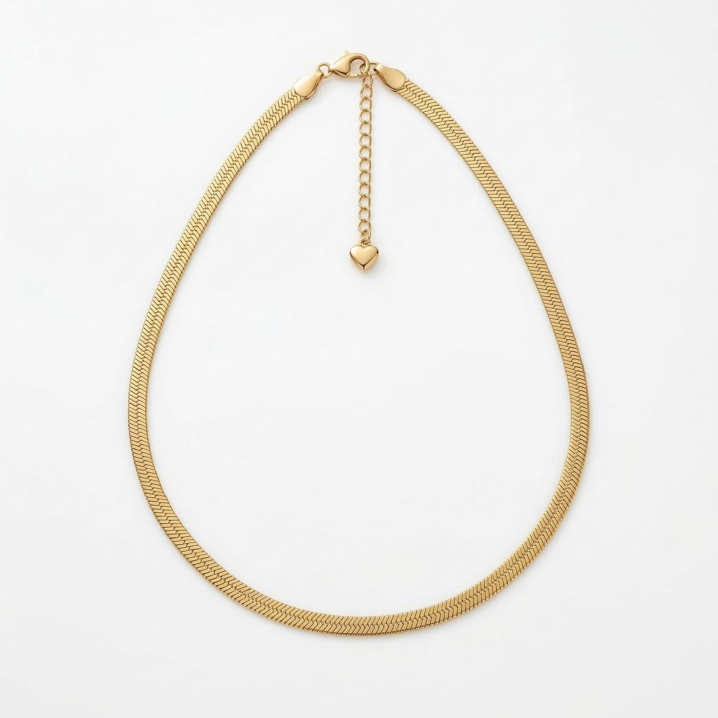 Herringbone Flat Chain Choker Necklace