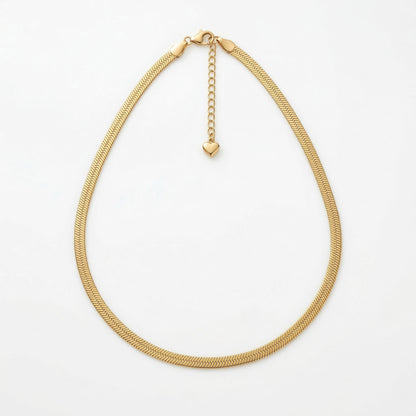 Herringbone Flat Chain Choker Necklace
