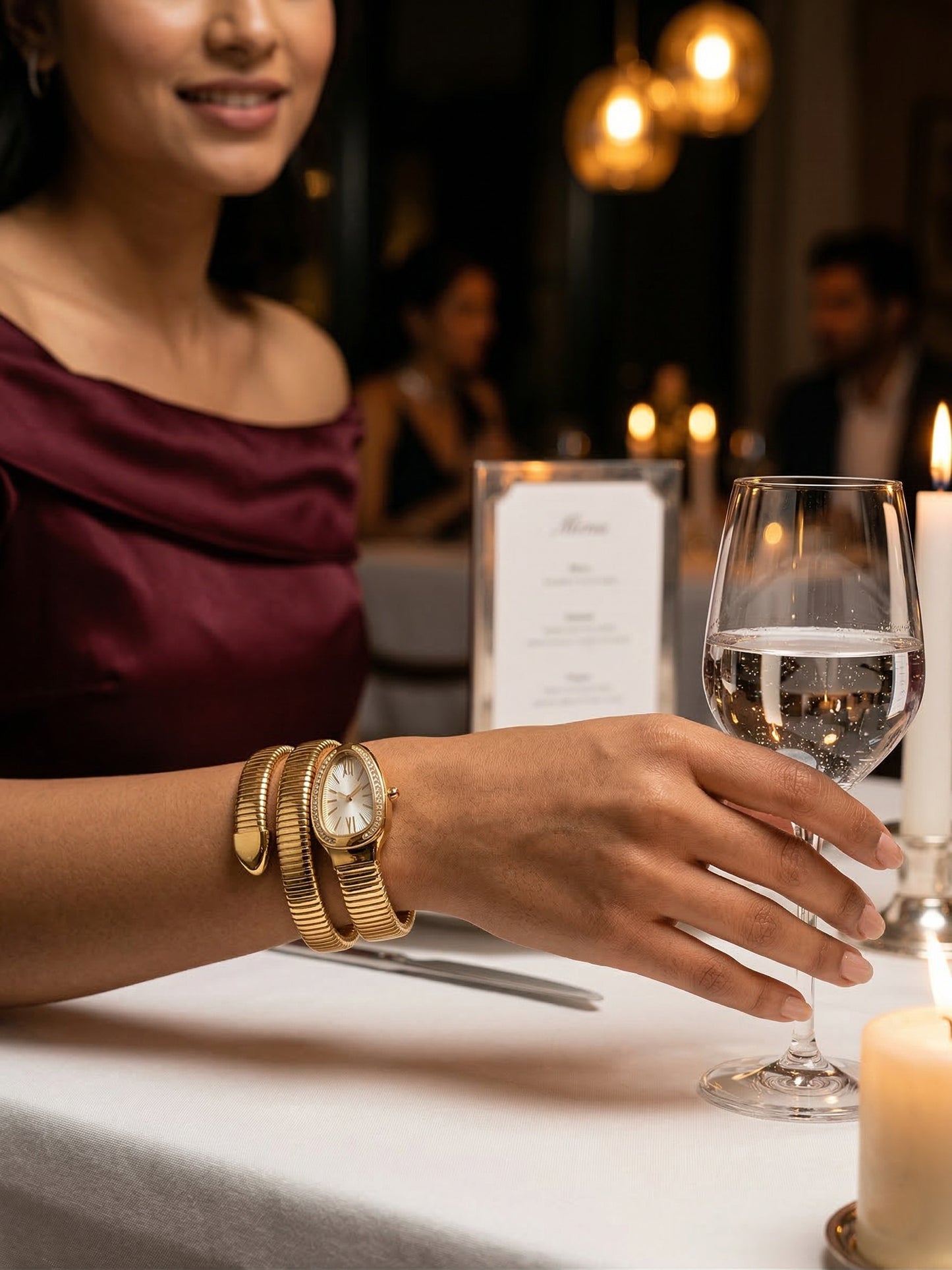 Snake Wrap Watch White Dial