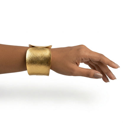 2-in-1 Open Cuff Hammered Bracelet