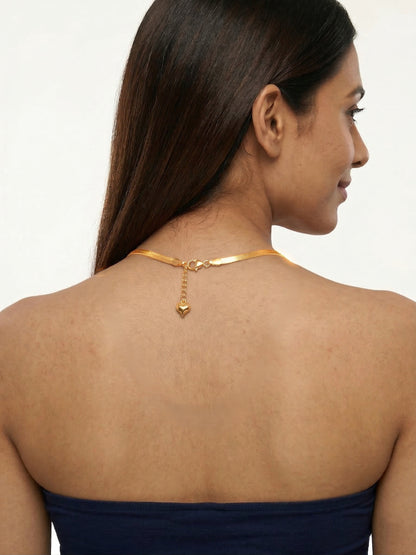 Herringbone Flat Chain Choker Necklace