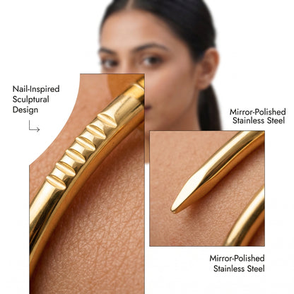 Gold Nail Bangle Bracelet