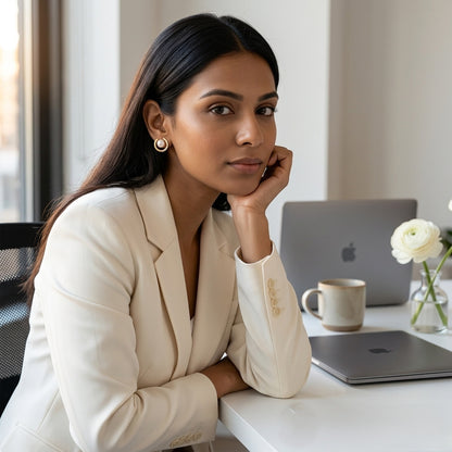 Crescent Design with Dazzling Zircon Embellishment