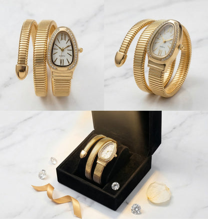 Snake Wrap Watch White Dial