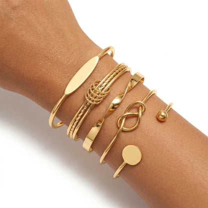 Gold Plated Bangle Bracelet Stack Combo of 5