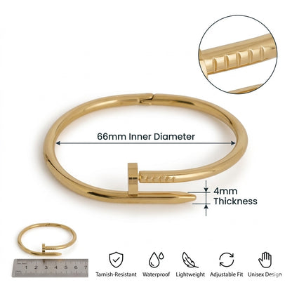 Gold Nail Bangle Bracelet