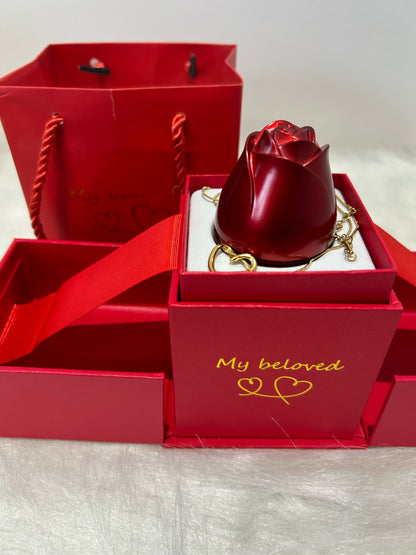 Magnetic Rose Pop up Box With Jewellery
