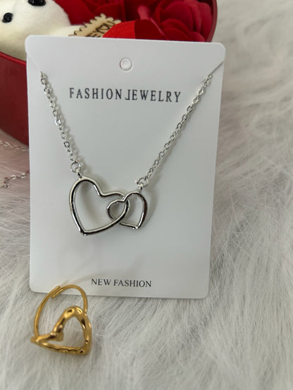 Heart Shaped Big Box With Teddy, Artificial Roses and Jewellery